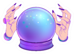 Magic Crystal Ball With Female Hands Illustration Sticker
