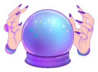 Magic Crystal Ball With Female Hands Illustration Sticker
