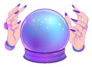 Magic Crystal Ball With Female Hands Illustration Sticker