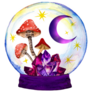 Magic Glass Ball With Mushrooms Sticker