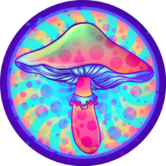 Magic Glowing Mushroom  Psychedelic Sticker