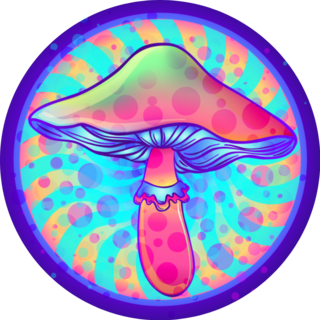 Magic Glowing Mushroom  Psychedelic Sticker