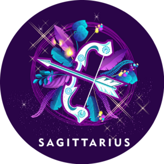 Magic Horoscope Sign Sagittarius Style Of The 60s Sticker 