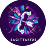 Magic Horoscope Sign Sagittarius Style Of The 60s Sticker 