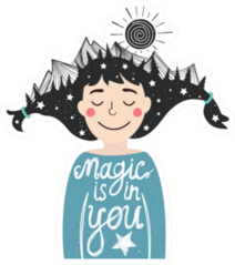 Magic Is In You Mountain Girl Sticker