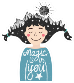 Magic Is In You Mountain Girl Sticker