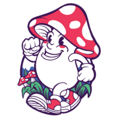 Magic Mushroom Character Illustration Sticker