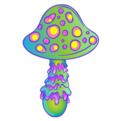 Magic Mushrooms Psychedelic Art Sticker
