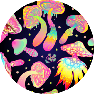 Magic Mushrooms Vibrant Hippie Pattern Sticker