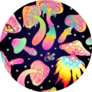 Magic Mushrooms Vibrant Hippie Pattern Sticker