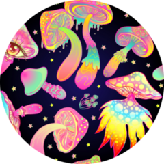 Magic Mushrooms Vibrant Hippie Pattern Sticker