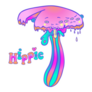 Magic Mushrooms With Face Hippie Lettering Sticker
