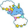 Magic Narwhal Rainbow And Stars Sticker