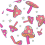 Magic Pink Mushroom Seamless Pattern Sticker