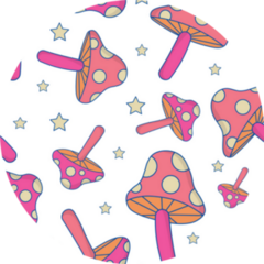 Magic Pink Mushroom Seamless Pattern Sticker