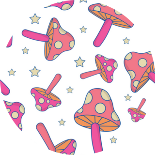 Magic Pink Mushroom Seamless Pattern Sticker