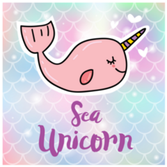Magic Pink Sea Unicorn Narwhal Sticker