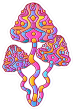 Magic Psychedelic Mushrooms Hippie Sticker