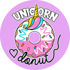 Magic Purple Unicorn Donut Sticker