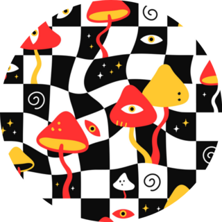 Magic Trippy Mushrooms With Eyeballs Sticker