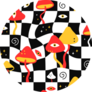 Magic Trippy Mushrooms With Eyeballs Sticker