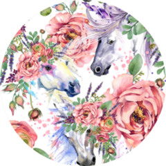 Magic Unicorn Horse Watercolor Pattern Sticker