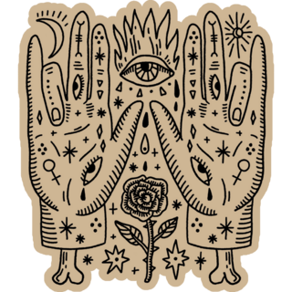 Magical Astrology Hands Illustration Sticker