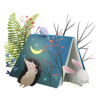 Magical Camping Hedgehog Sticker