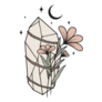 Magical Crystal With Flowers Sticker