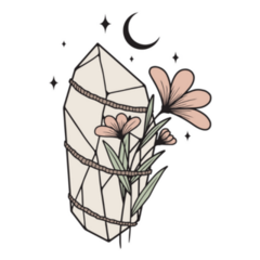 Magical Crystal With Flowers Sticker