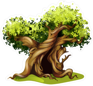 Magical Oak Fairy Tale Tree Sticker