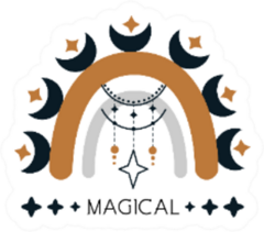 Magical Rainbow And Moon Sticker