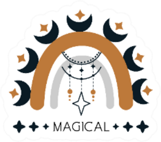 Magical Rainbow And Moon Sticker