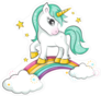 Magical Unicorn on Rainbow Sticker