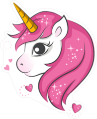 Magical Unicorn with Sparkling Pink Mane Sticker