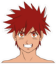 Magna Anime Boy With Red Spiky Hair Sticker