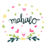 Mahalo Hawaiian Thank You Heart Frame Sticker
