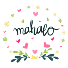 Mahalo Hawaiian Thank You Heart Frame Sticker