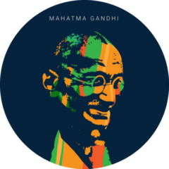Mahatma Gandhi Colorful Illustration India Sticker