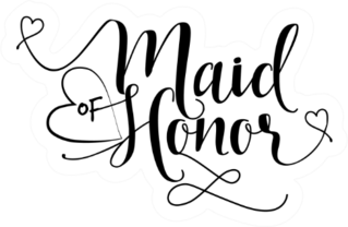 Maid Of Honor Calligraphy Sticker