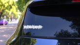Maile Leaf Border Sticker on a Rear Car Window (New) example
