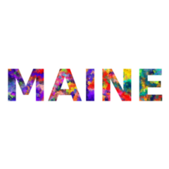 Maine Colorful Typography Sticker