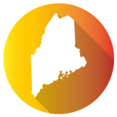 Maine Gradient Color Banner Sticker