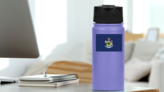 Maine Me State Flag Sticker on a Water Bottle (New) example