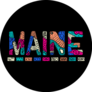 Maine Multicolor Doodle Lettering Sticker