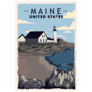 Maine Retro Poster Illustration Sticker