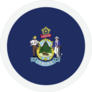 Maine Round Circle Flag Sticker