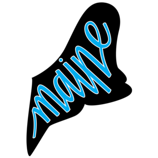 Maine State Outline Hand-lettering Sticker