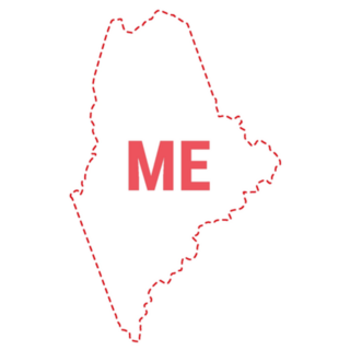 Maine Us State Map Outline Dotted Border Sticker