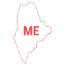 Maine Us State Map Outline Dotted Border Sticker